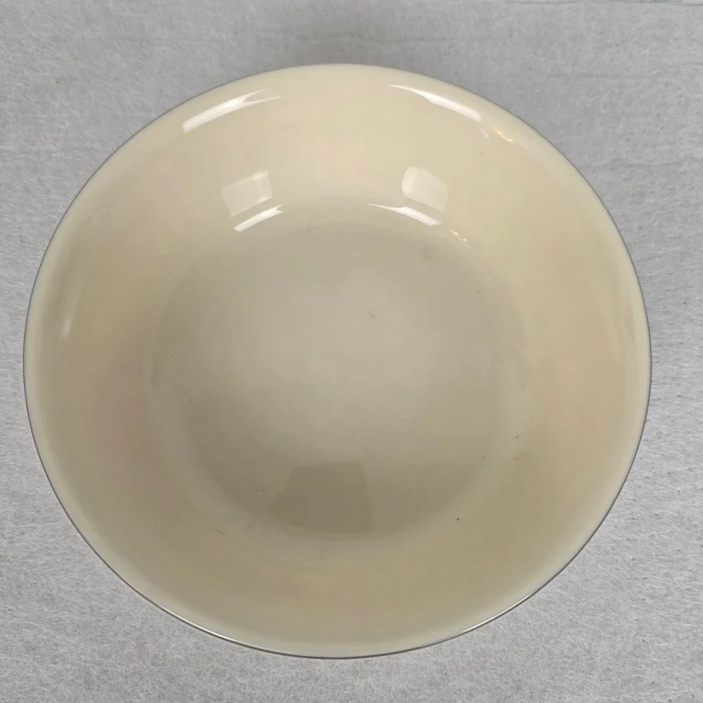 Lenox Solitaire Dimension Collection Cereal Bowl Cream Platinum Trim Made in USA